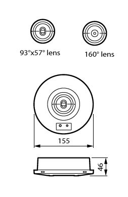 Notfall-Anbaudownlight, Surface mounted emergency downlight, 2 W, 2 W, D155mm  H46 mm, 273 lm, 6500 K, IP65, ELP3h – Bild 2 von 2