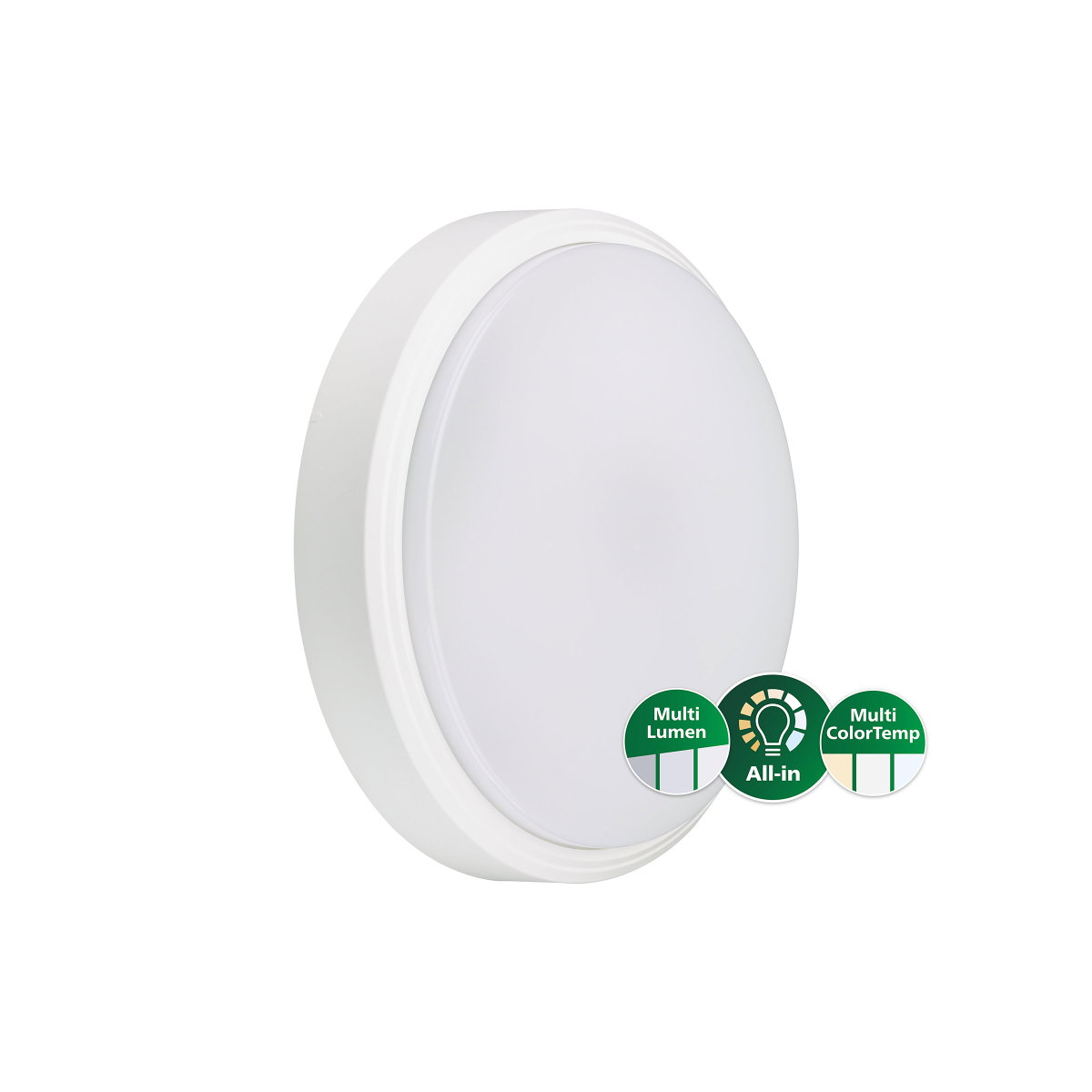 CoreLine Wand- und Deckenleuchte, 30 W, 12 W, 1400 lm, 4050 lm, 2700 K, 3000 K, 4000 K, MDU3, EL-ready