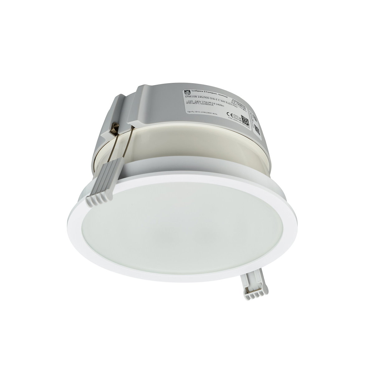 Einbauleuchte LuxSpace Compact, UltraEfficient, 13.4 W, D200 mm, 2500 lm, 4000 K, UGR19, Hochglanzreflektor, Opal, Weiß, IP20/54