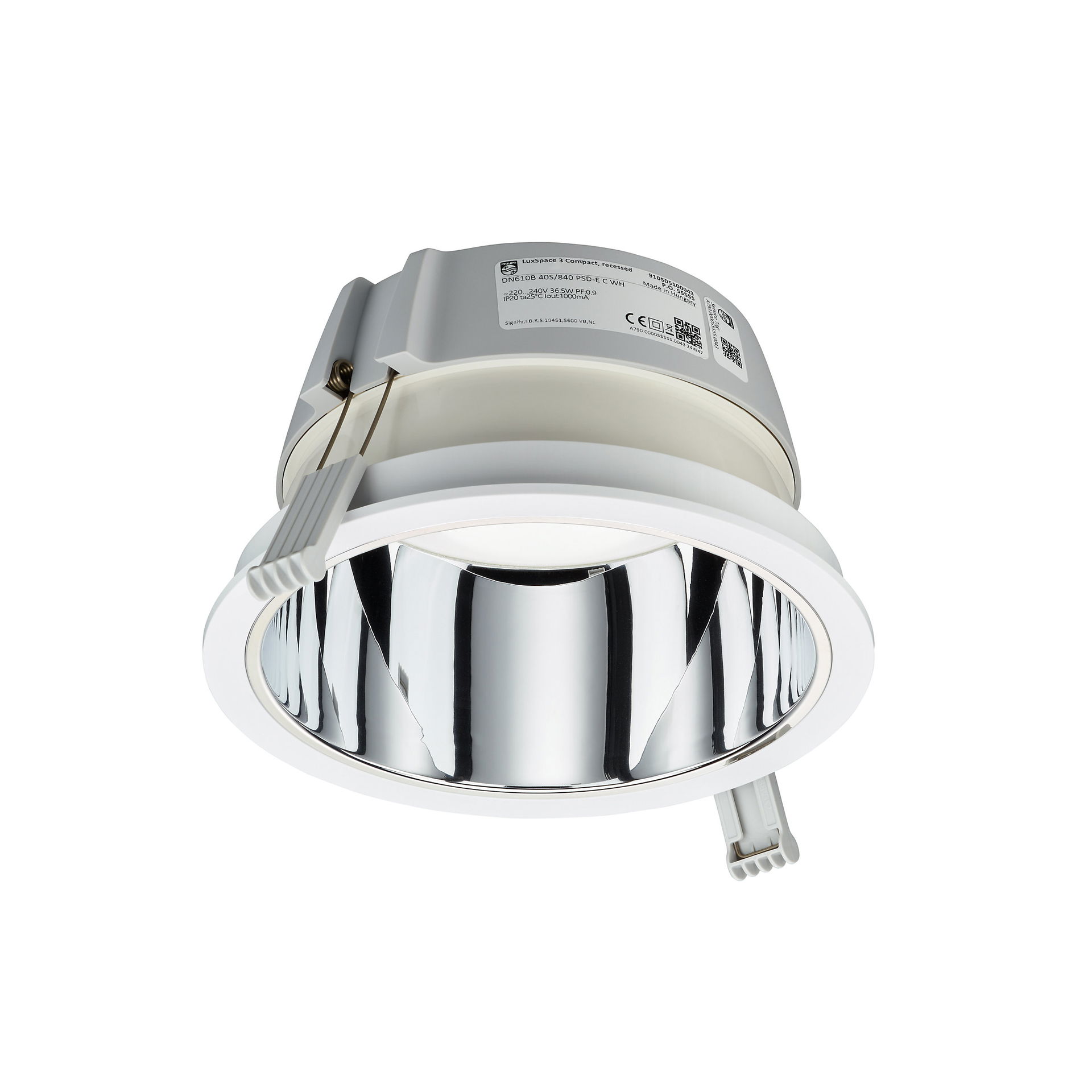 Einbauleuchte LuxSpace Compact, UltraEfficient, 25 W, D200 mm, 4200 lm, 4000 K, UGR19, Hochglanzreflektor, Weiß