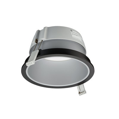 Einbauleuchte LuxSpace Compact, 18 W, D200 mm, 2100 lm, 4000 K, UGR19, Matter Reflektor, Schwarz