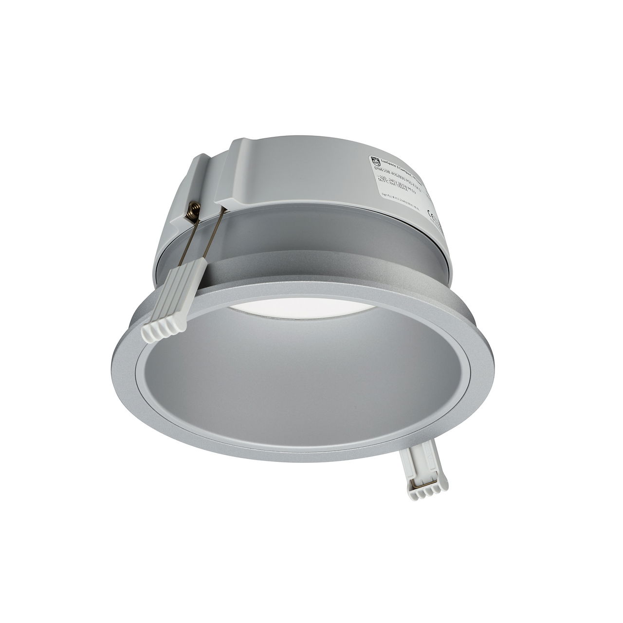 Einbauleuchte LuxSpace Compact, 18 W, D200 mm, 2100 lm, 4000 K, UGR19, Matter Reflektor, Silber