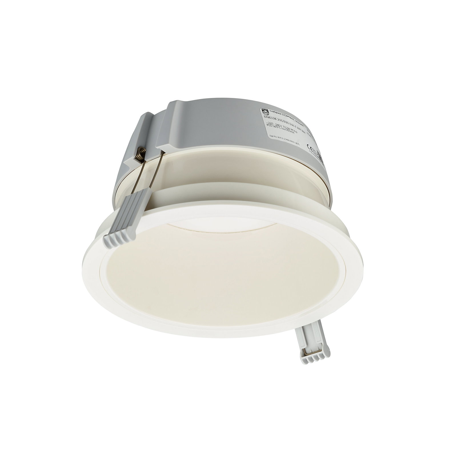 Einbauleuchte LuxSpace Compact, UltraEfficient, 10.8 W, D200 mm, 1750 lm, 3000 K, UGR19, Weißer Reflektor, Weiß