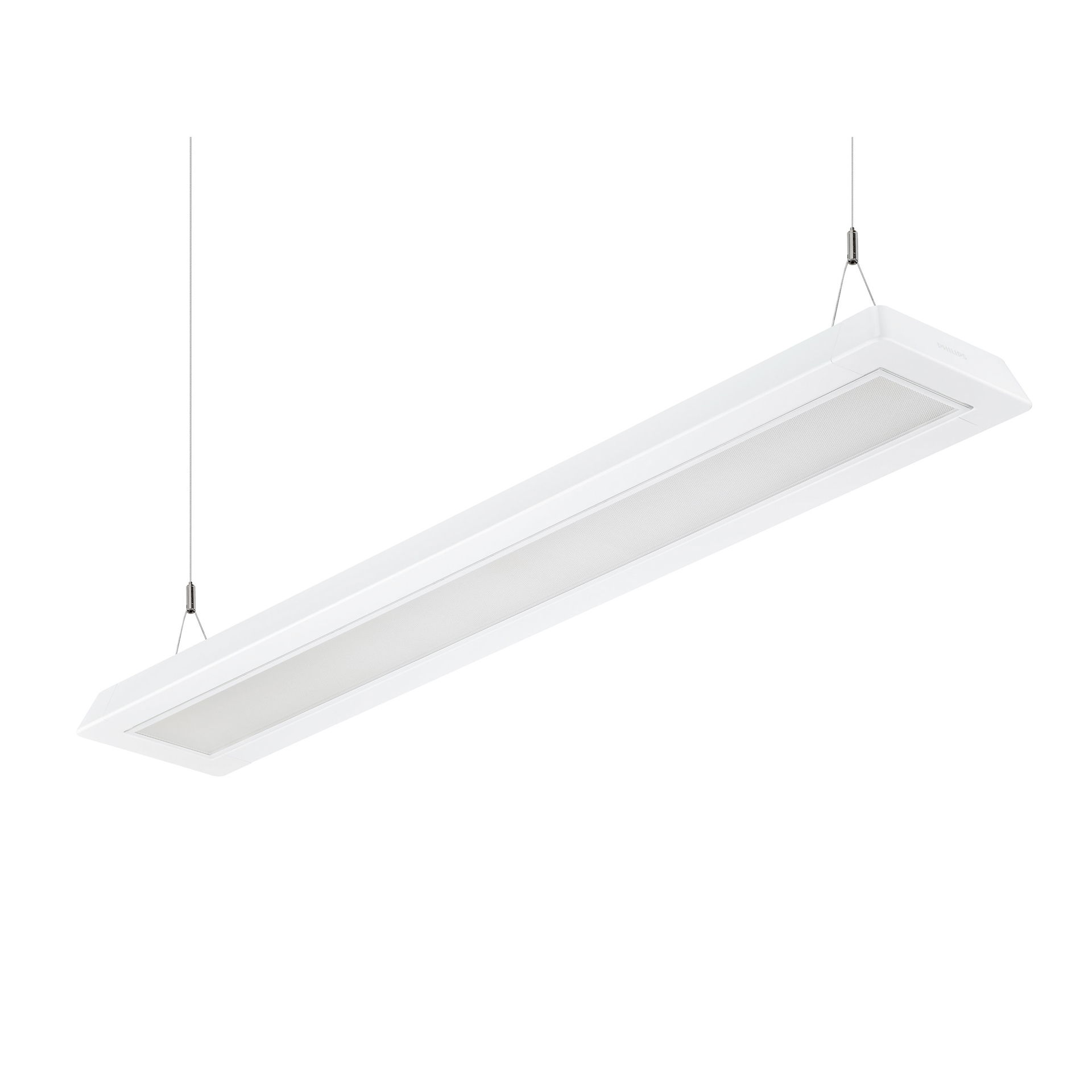 SP342P | FLEXBLEND SUSPENDED D/I STAND-ALONE, 46.5 W, 1470x200 mm  H73 mm, SMT, 6000 lm, 4000 K, CRI90, DALI-regelbar, UGR19