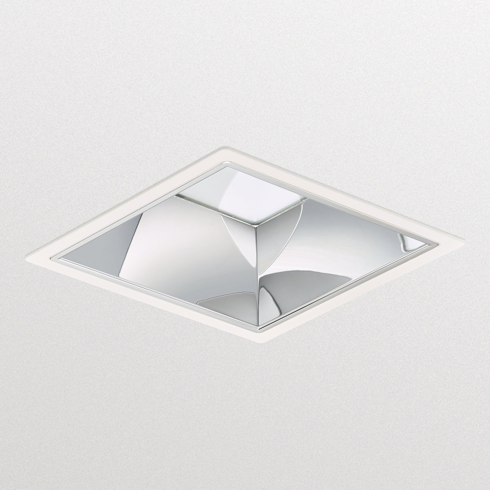 LuxSpace Einbaudownlight Quadratisch, 18.4 W, 200x200 mm, 2600 lm, 4000 K, UGR19, Hochglanzreflektor, Weiß, IP20