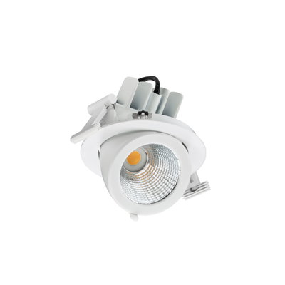 LuxSpace Accent Compact Einbaustrahler Herausschwenkbar, 23.5 W, D125 mm, 2950 lm, 4000 K, Breitstrahlend (WB), PerfectAccent-Reflektoren, Weiß, IP20