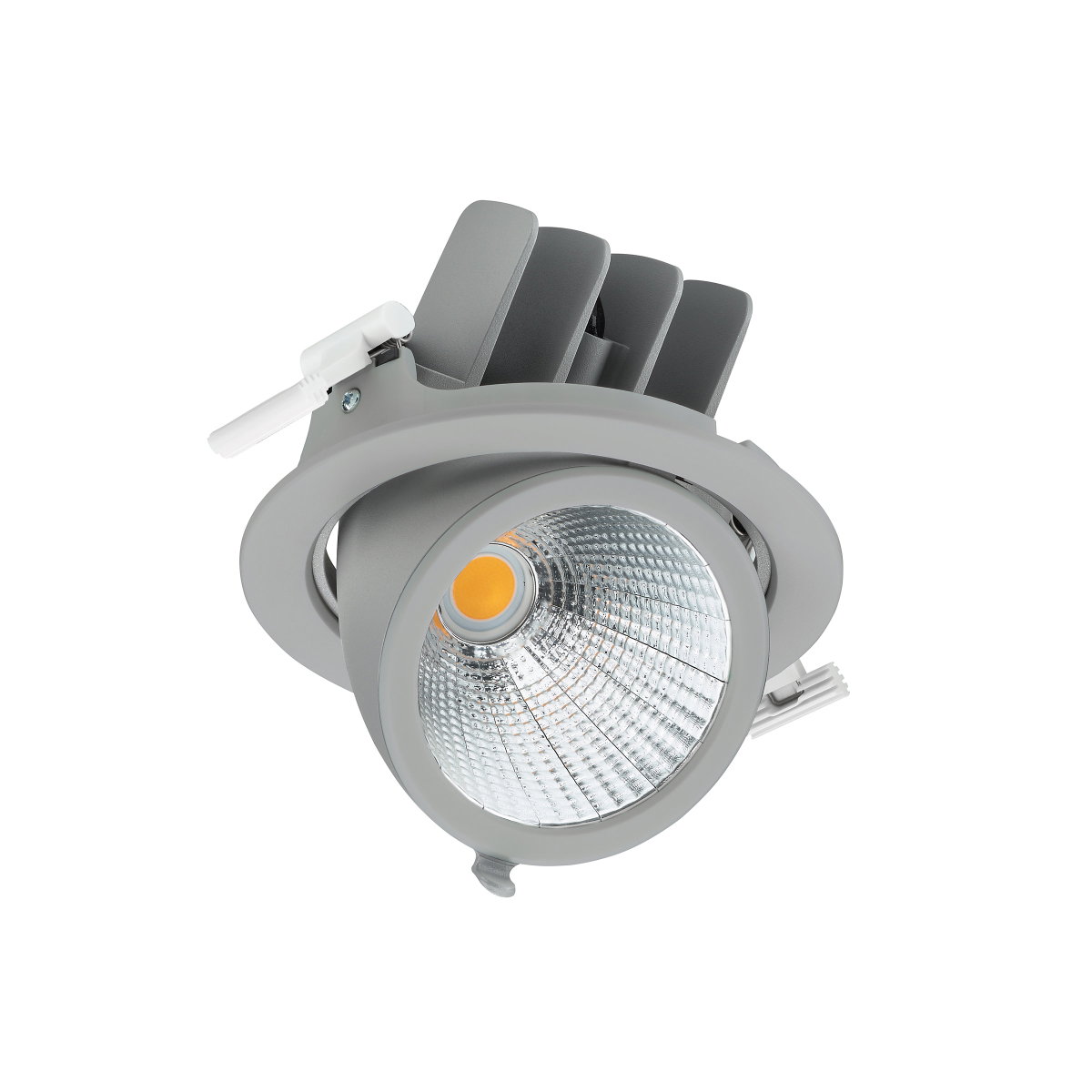 LuxSpace Accent Performance Einbaustrahler Herausschwenkbar, 38.5 W, D155 mm, 4700 lm, 2700 K, Sehr breitstrahlend, PerfectAccent-Reflektoren, Silber,