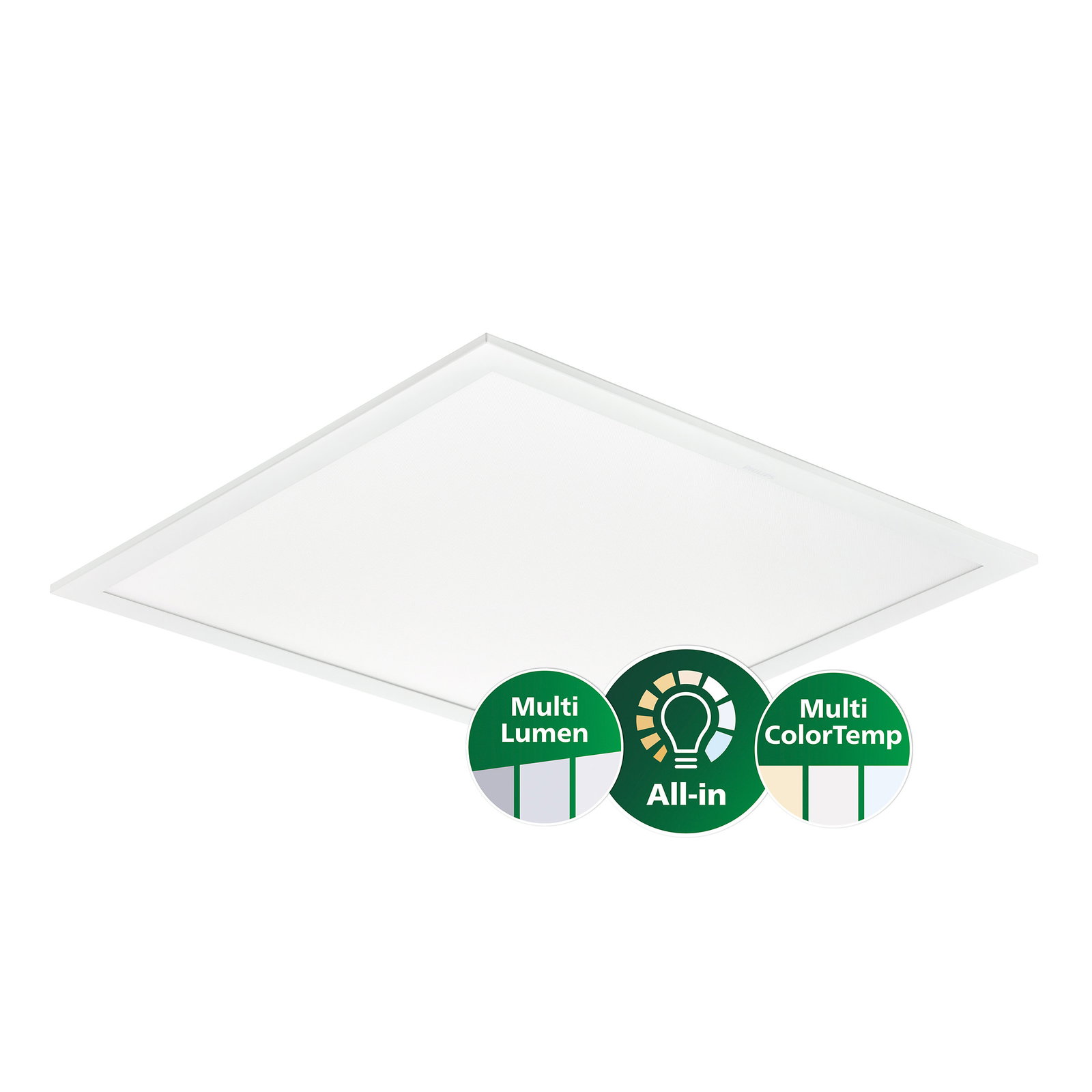 CoreLine Panel Gen6, All-in, 31 W, 22 W, Module 625, VPC, 2900 lm, 3100 lm, 3350 lm, 3600 lm, 4000 lm, 4300 lm, 3000 K, 3500 K, 4000 K, UGR19