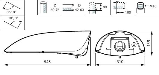 Iridium gen4, Road & street light, 13.2 W, 1780 lm, 4000 K, CRI70, Safety class I, IP66, SRG6-6 – Bild 3 von 3