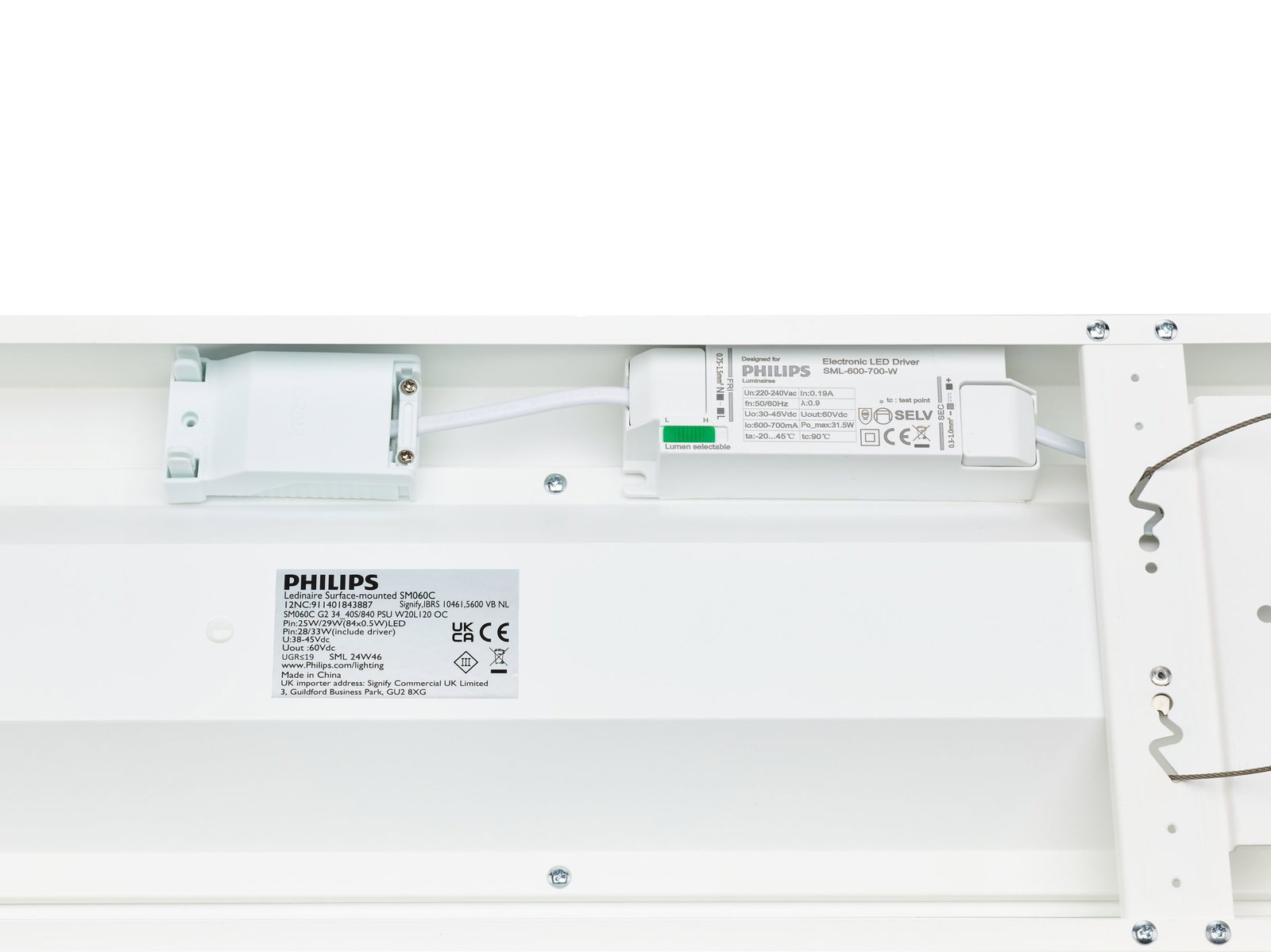 Ledinaire Anbauleuchte, All-in, 33 W, 28 W, 200x1200 mm, 3400 lm, 4000 lm, 4000 K, PUSH-IN | Schnellsteckverbinder – Bild 3 von 5