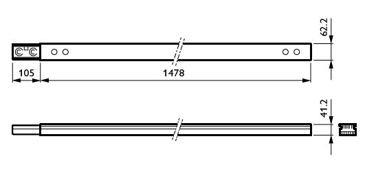LL551T | Maxos unify rail 1478mm – Bild 2 von 2