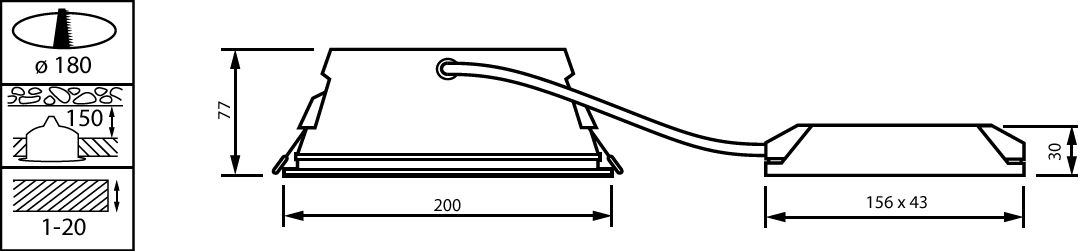 GreenSpace Downlight, with a perfect fit, 3D printed, 13.3 W, D180 mm, 1797 lm, 3000 K, Hochglanzreflektor, IP20 – Bild 2 von 2