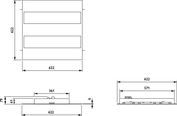FlexBlend Einbau- und Einlegeleuchten, 25.5 W, 625x625 mm, VPC, 2800 lm, 4000 K, CRI90, Kabellos, Interact Ready, UGR19, U4 – Bild 4 von 4