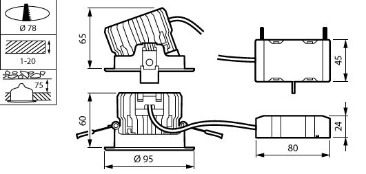 CoreLine Einbaustrahler Gen2, Adjustable, 7.2 W, D78 mm, 650 lm, 3000 K, Phasenanschnitt-Dimmen, Breitstrahlend (WB), Aluminium, IP20/44 – Bild 7 von 7