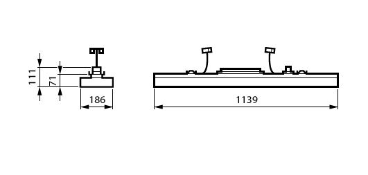 Maxos Fusion Office, Trunking mounted, 32 W, 1139x186 mm, 4500 lm, 4000 K, DALI-regelbar, Interact Ready, UGR16, TP(b) – Bild 4 von 4