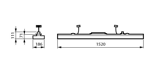 Maxos Fusion Office, Trunking mounted, 39 W, 1520x186 mm, 5600 lm, 4000 K, DALI-regelbar, Interact Ready, UGR16, TP(b) – Bild 4 von 4