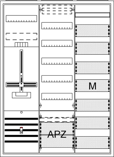 DA37CD Komplettschrank, AP Dreipunkt, A37 1Z1V7M1A2
