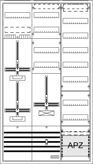 DA39BY Komplettschrank, AP Dreipunkt, A39 2Z1S+2RE1V7A2