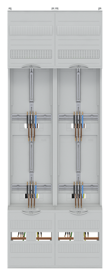 Zählerfeld 9RE 4Z, vorverdrahtet mit Zählerkreuz, Netzsystem TN-S 5-polig – Bild 2 von 3