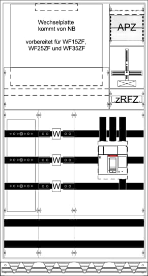 MuW Schrank kpl. TX412S, Bemessungsstrom In 585 A   