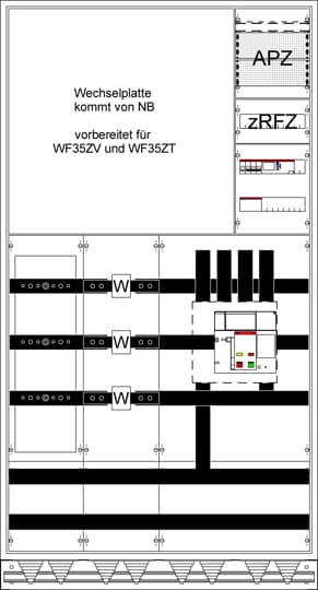 MuW Schrank kpl. TX412S, Bemessungsstrom In 585 A   