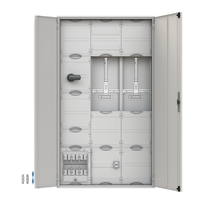 RE9/FB2, Komplettschrank, mit Zählerkreuz, mit Aufputz-Zählerplatz   