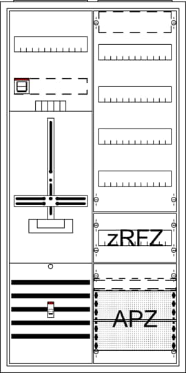 Komplettschrank, Dreipunkt, A27 1Z1V4A2z Q16, Schutzklasse II, Schutzart IP31