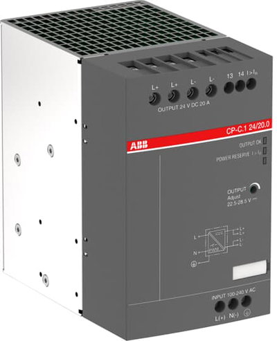 Netzteil In:100-240VAC/90-300VDC Out:DC 24V/20A Schutzlackierte Leiterplatte
