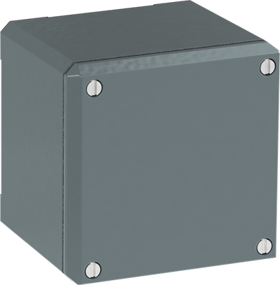 080SP1SF Metallgehäuse, 1 Befehlsstelle grau, Aluminium, IP66, ohne Bohrung