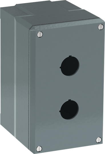 080SP2M Metallgehäuse, 2 Befehlsstellen grau, Aluminium, IP66