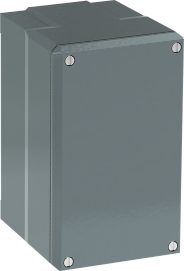 080SP2SF Metallgehäuse, 2 Befehlsstellen grau, Aluminium, IP66, ohne Bohrungen