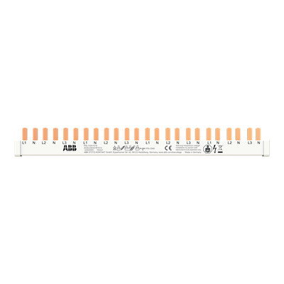 Phasenschiene 3-phasig+N, kürzbar, Endkappe PSc-END 12 Module, 24 Pins, 10 mm²
