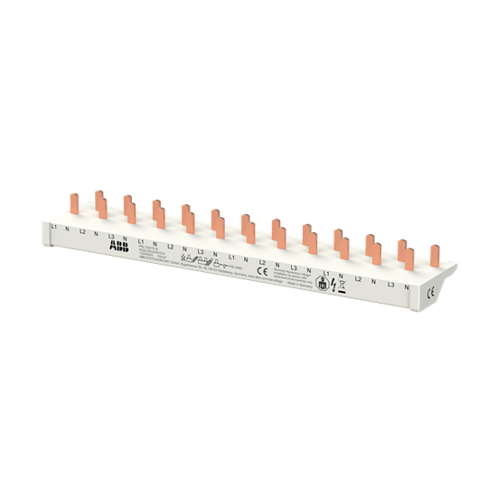 Phasenschiene 3-phasig+N, kürzbar, Endkappe PSc-END 12 Module, 24 Pins, 10 mm² – Bild 3 von 3