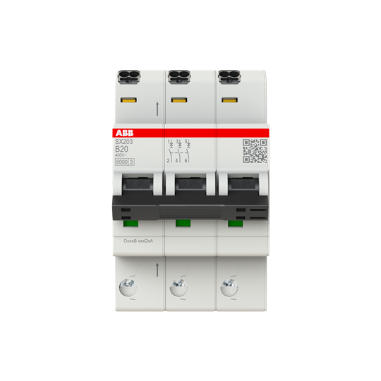 Sicherungsautomat Flexline B-Char., 6kA, 20A, 3P FlexLine Push-in Technologie