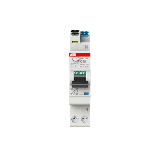 FI/LS-Schalter, 1 TE 6kA, 1P+N, Typ A, C10, 30mA FlexLine Push-in Technologie