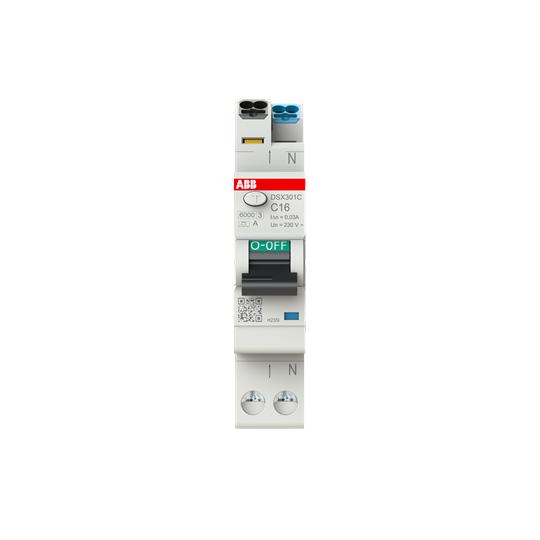 FI/LS-Schalter, 1 TE 6kA, 1P+N, Typ A, C16, 30mA FlexLine Push-in Technologie