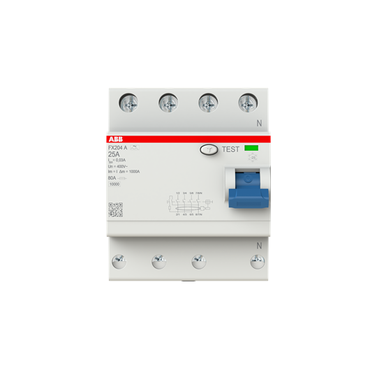 Fehlerstrom-Schutzschalter 4P, Typ A, 25 A, 30 mA FlexLine Push-in Technologie