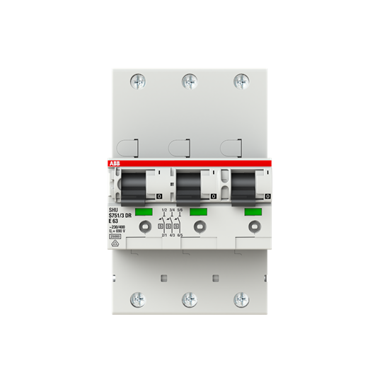 Hauptleitungsschutzschalter SH-Schalter in E-Char., 25kA, 63A, 3x1P