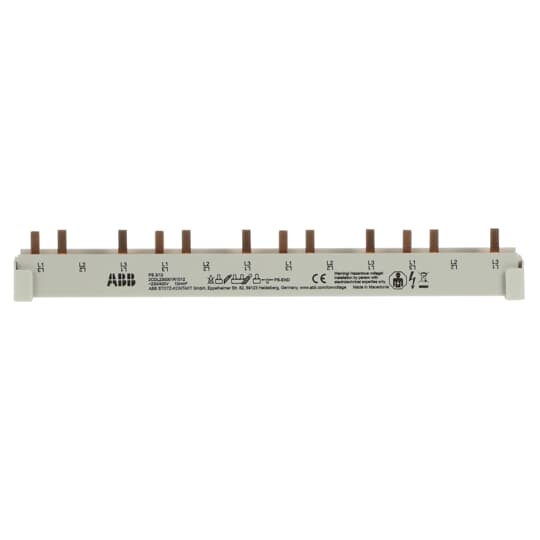 Phasenschiene 3-phasig, 12 Pins, 12TE, 10mm², kürzbar, inkl. Endkappen
