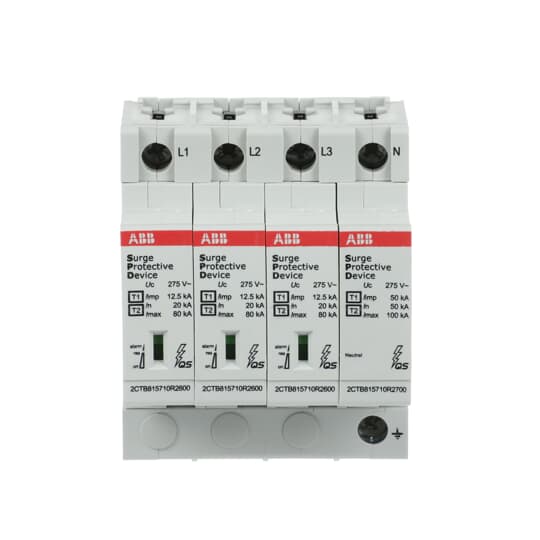 Kombi-Ableiter T1-T2 12.5kA/Pol, TT/TNS 3+N, Uc 275 V, Up 1, 3 kV