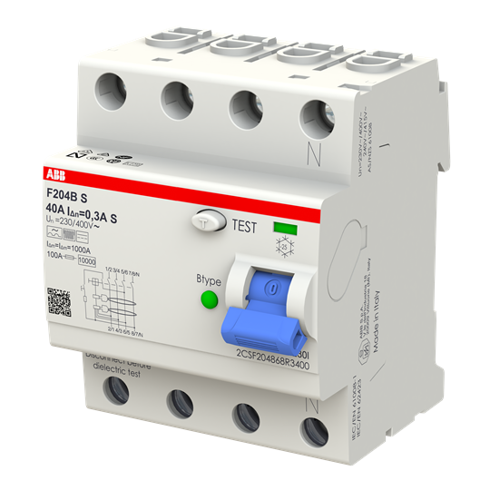 FI-Schutzschalter Typ B 4P, 40A, 300mA, 5kA, 4TE allstromsensitiv, selektiv – Bild 3 von 3