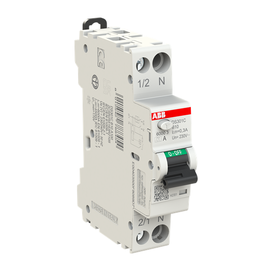 FI/LS-Schalter Typ A, 300 mA, 6 kA, 1P+N, B-Char., 10 A 1 Teilungseinheit – Bild 2 von 3