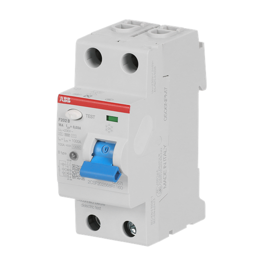 FI-Schalter Typ B 2P, 16A, 30mA, 3kA, 2TE, allstromsensitiv, kurzzeitverzögert – Bild 3 von 3