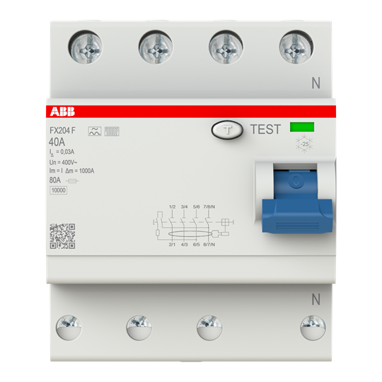 Fehlerstrom-Schutzschalter Typ F 4P 30mA 40 A mischfrequenzsensitiv
