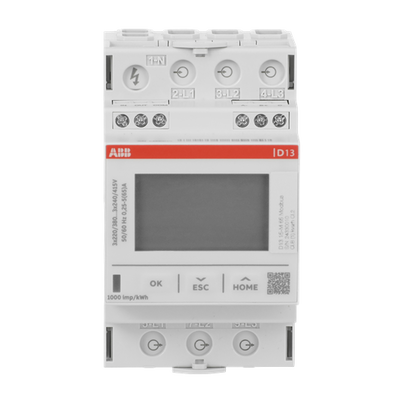 Drehstromzähler 65 A, Modbus RTU, MID, 1 digitaler Eingang und Ausgang