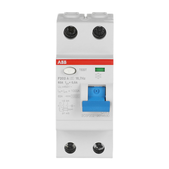 FI-Schutzschalter 2P, Typ A, 63A, 500mA, 16, 7Hz