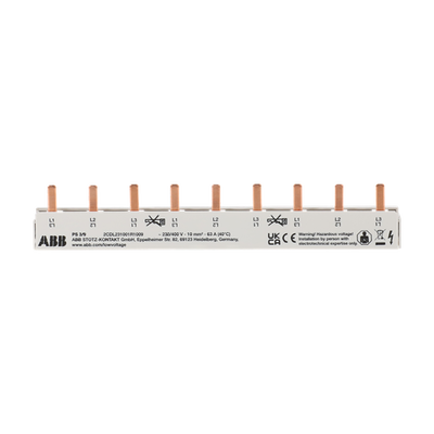 Phasenschiene 3-phasig, 9 Pins, 9 TE, 10 mm², nicht kürzbar