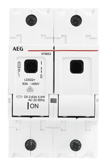 LD022+ - Sich.-Lasttrennschalter D02 2 polig , 63A Alt-GE: