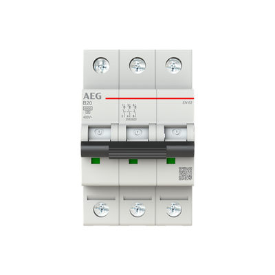 EN63B20 Leitungsschutzschalter AEG ElfaPlus 6kA, B-Charakteristik, 20A, 3P