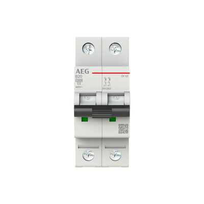 EN102B20 Leitungsschutzschalter AEG ElfaPlus 10kA, B-Charakteristik, 20A, 2P